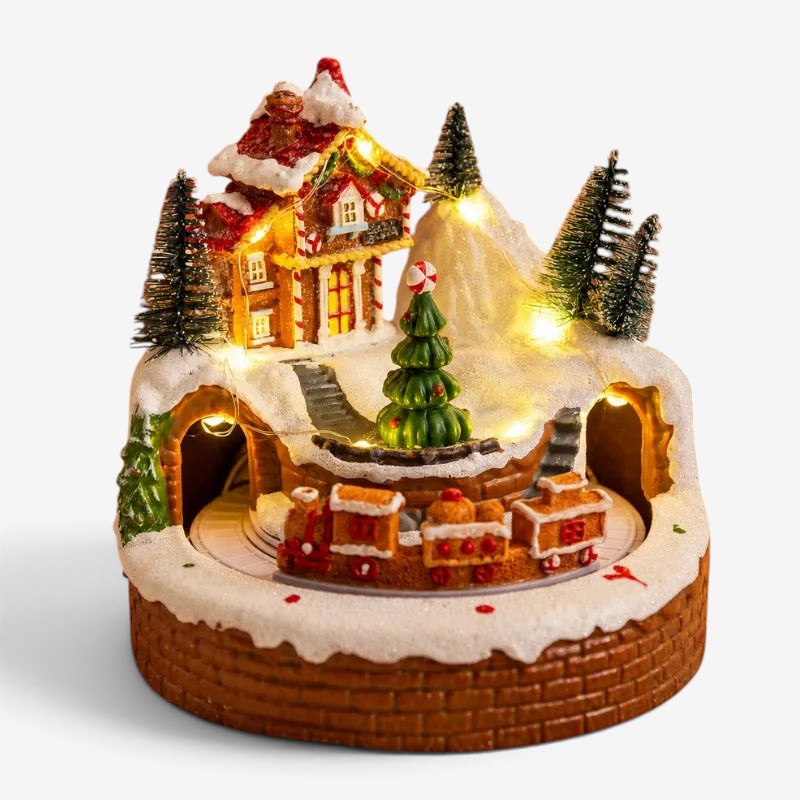 WinterGlow - Villaggio natalizio in miniatura con illuminazione LED