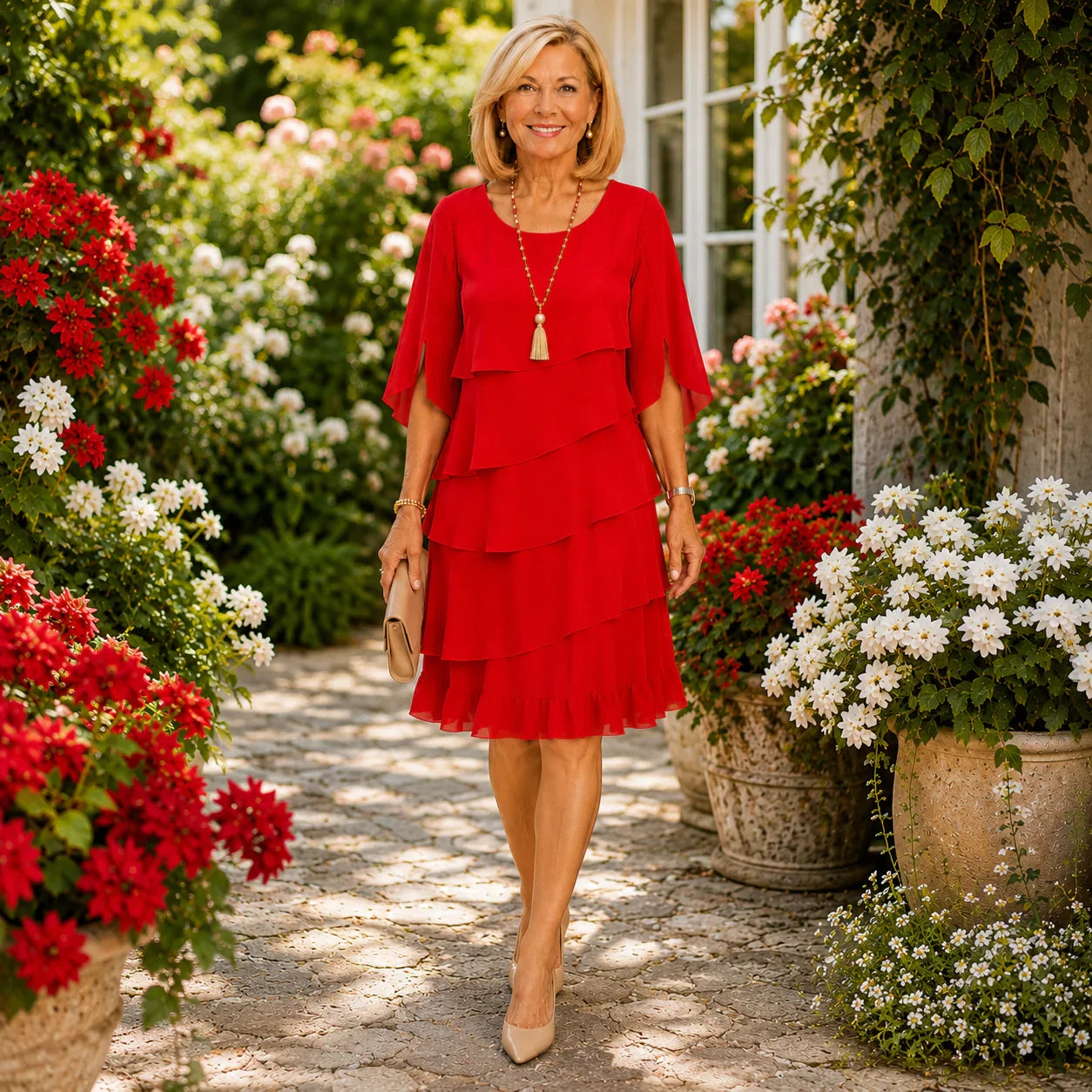 Elegant Layered Dress for Women