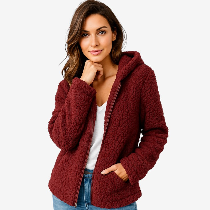 Lysetta - Manteau à capuche et manches longues avec fermeture éclair