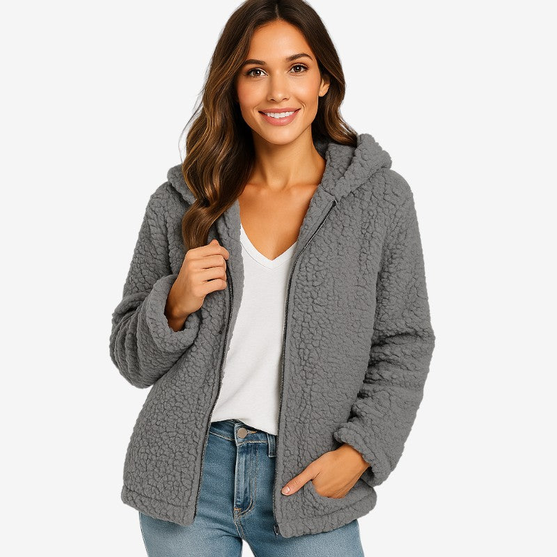 Lysetta - Manteau à capuche et manches longues avec fermeture éclair