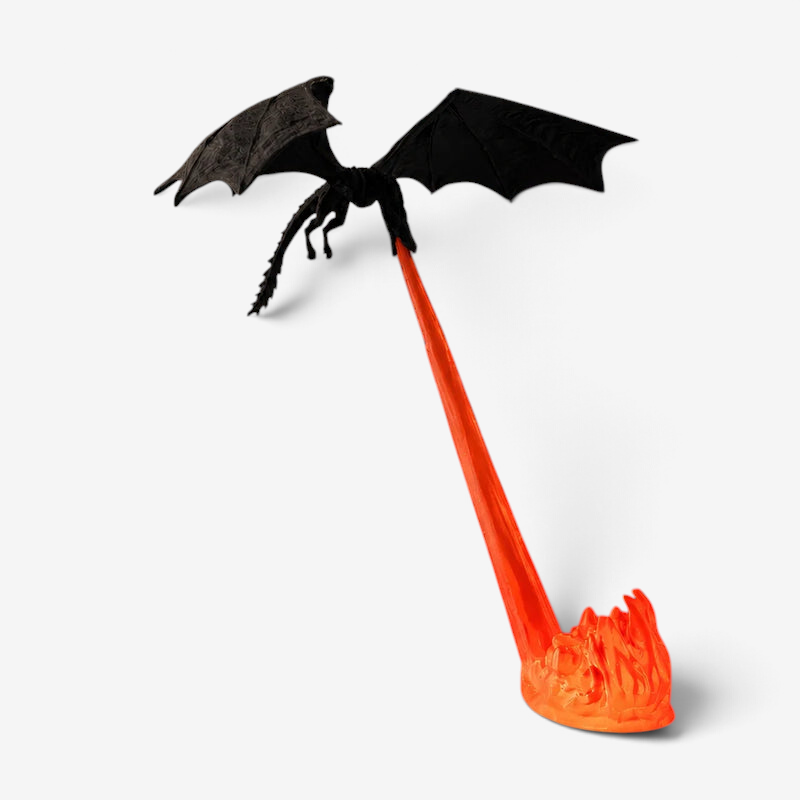 DracoGlow - Lampe de nuit en forme de dragon avec effet de flamme