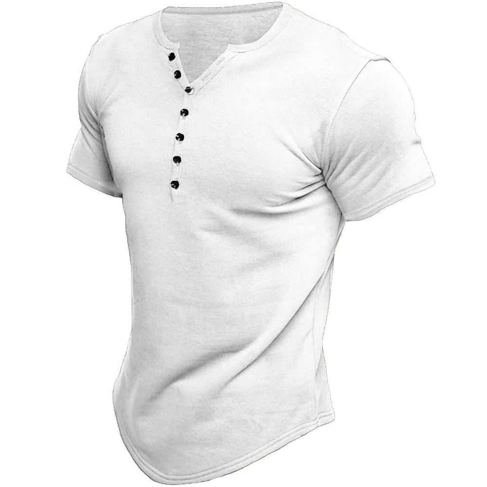 Max – T-shirt classique à manches courtes avec fermeture à boutons