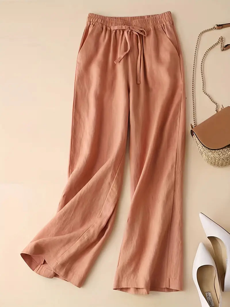 Alicea - Luxury loose-fit pants with drawstring and pockets