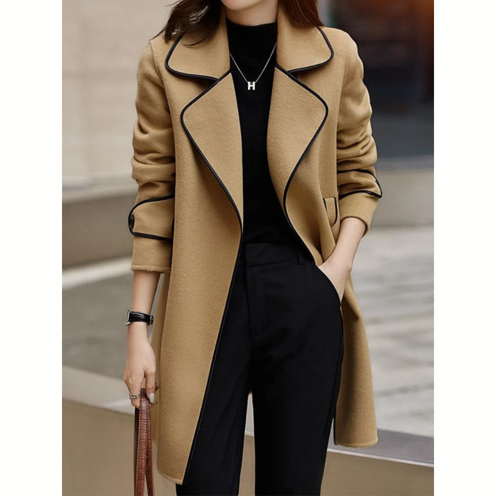 Anke - Manteau à la mode avec ceinture et poches pratiques