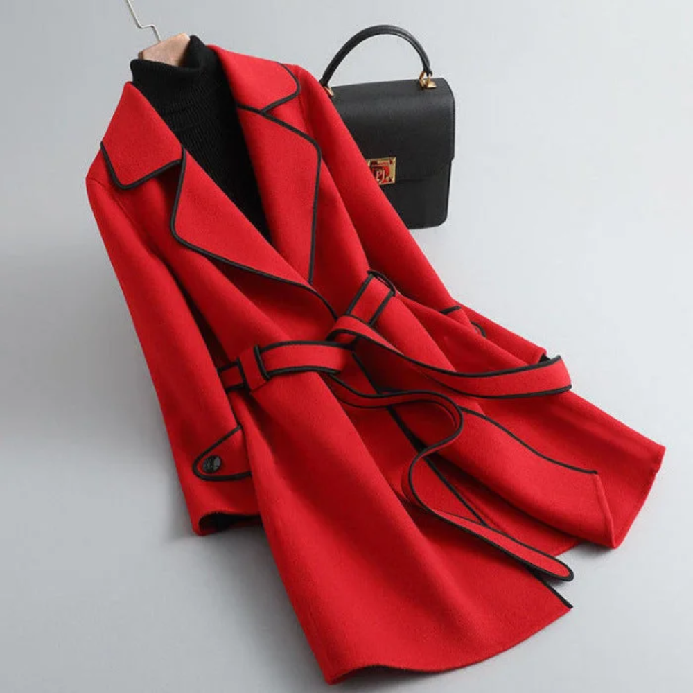 Anke - Manteau à la mode avec ceinture et poches pratiques