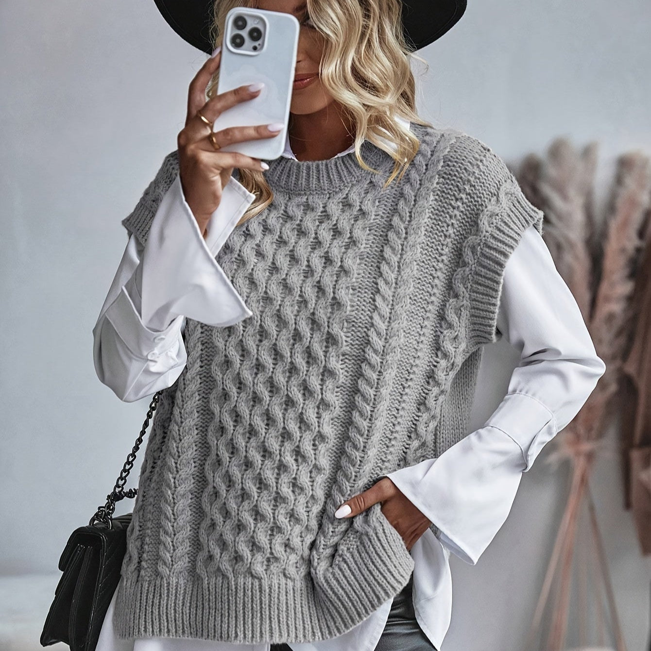 Gisela - Maglione senza maniche lavorato a maglia con stile e comfort a strati