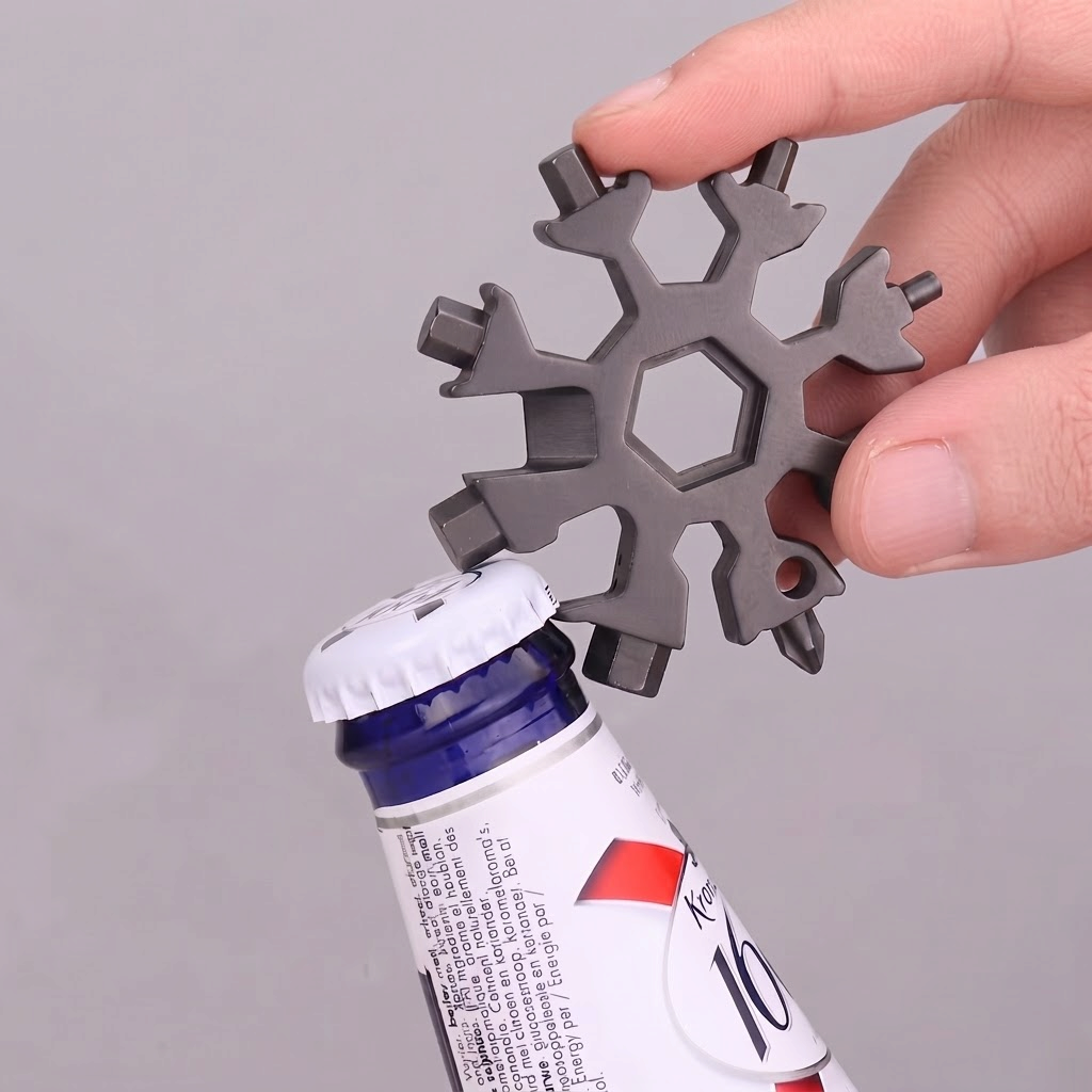 HexaFrost – 18-in-1 Snowflake Multitool Wrench with Hexagonal and Octagonal Features