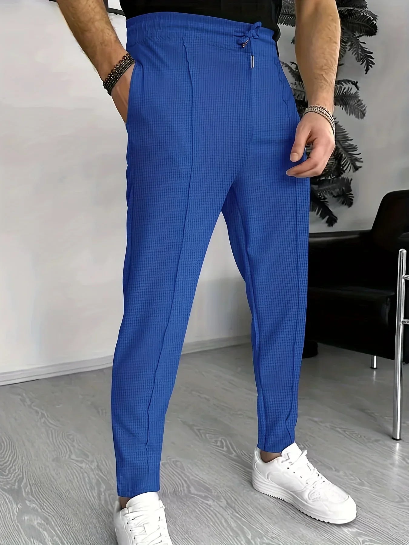 Noah - Pantalon slim fit à carreaux avec taille ajustable