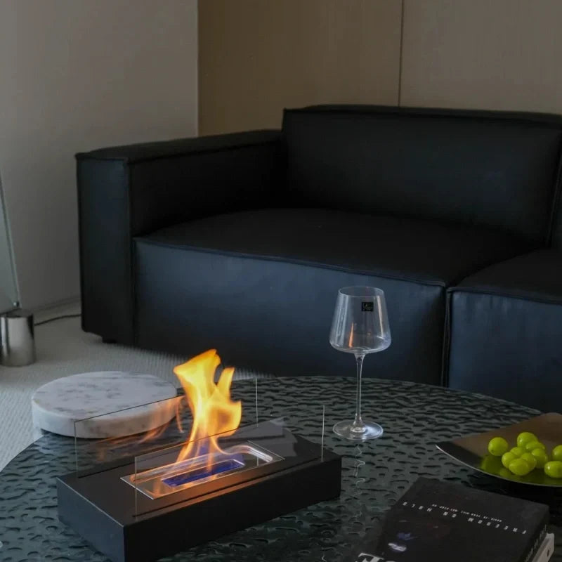 TableFlame - Chimenea de sobremesa con paneles de vidrio templado
