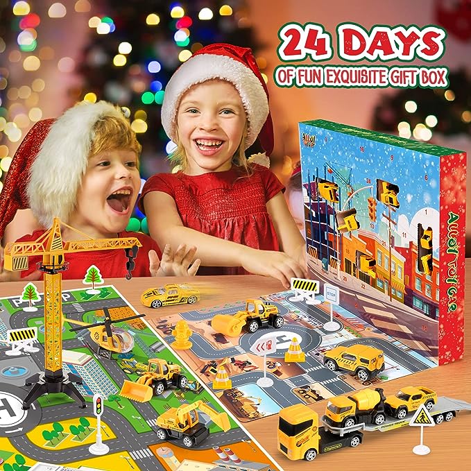 Calendario de Adviento de vehículos de construcción Buildora - con 24 piezas de aleación