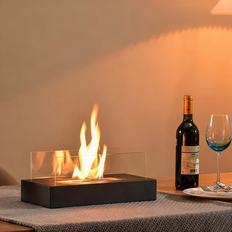 TableFlame - Chimenea de sobremesa con paneles de vidrio templado