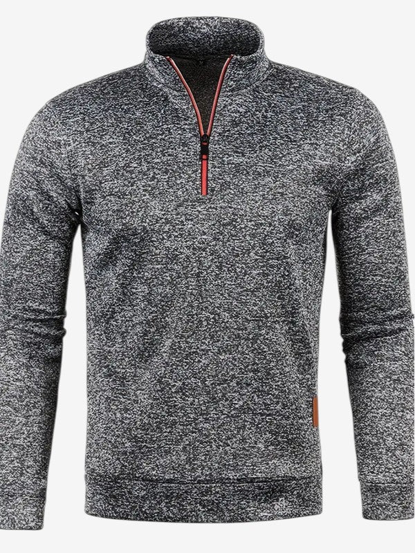 ZipGent - Men's Half-Zip Sweater With Stand Collar