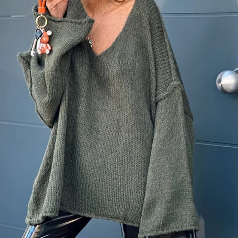 Ariana – Maglione oversize con maniche raglan e scollo a V