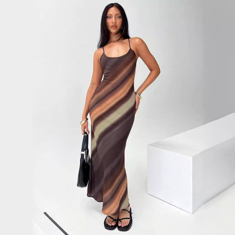Clara - Maxi robe à dégradé avec bretelles spaghetti