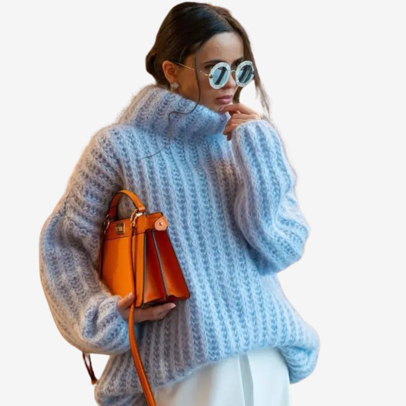 Chloe - Oversize’owy sweter z długim rękawem i golfem