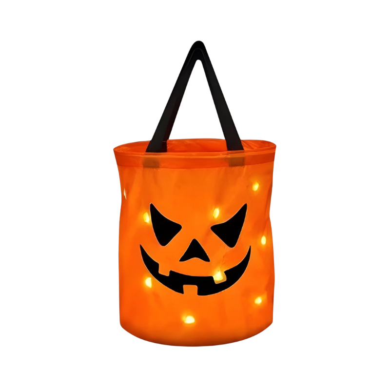 GlowTote – Coș LED pentru bomboane în formă de dovleac pentru decorațiuni de Halloween