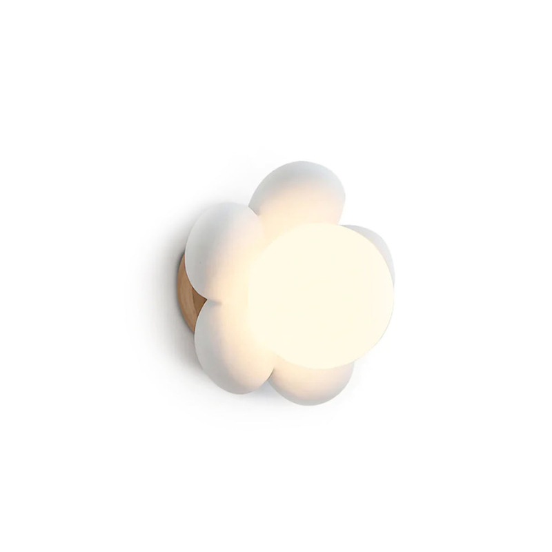 OakGlow – Applique murale en bois avec abat-jour en verre et finition en résine