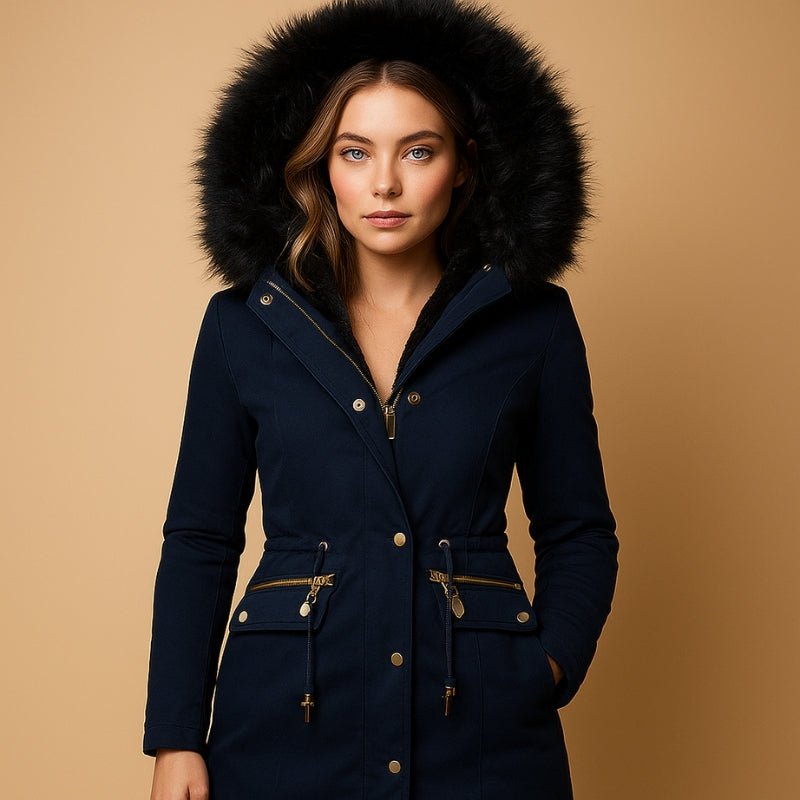 Fiona - Giacca con Cappuccio a Maniche Lunghe, Chiusura con Bottoni e Zip