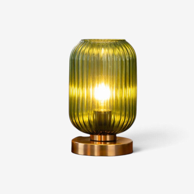 LumaGlobe - Lampada da tavolo a globo in vetro soffiato con portalampada E27 per lampadina LED