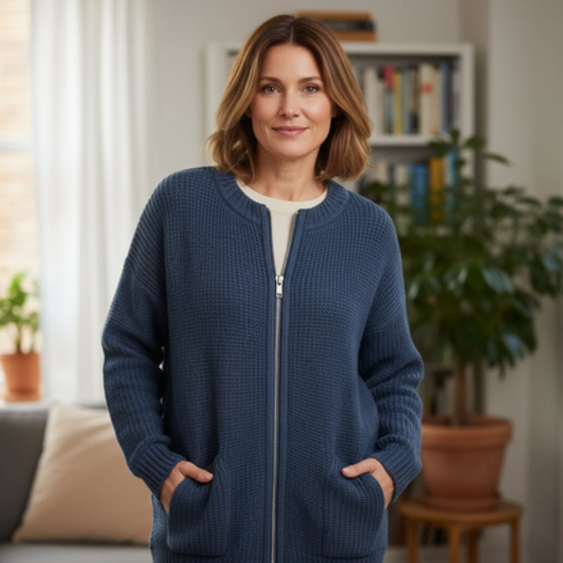 Marie – Jachetă cu mâneci lungi, închidere cu fermoar și buzunare laterale
