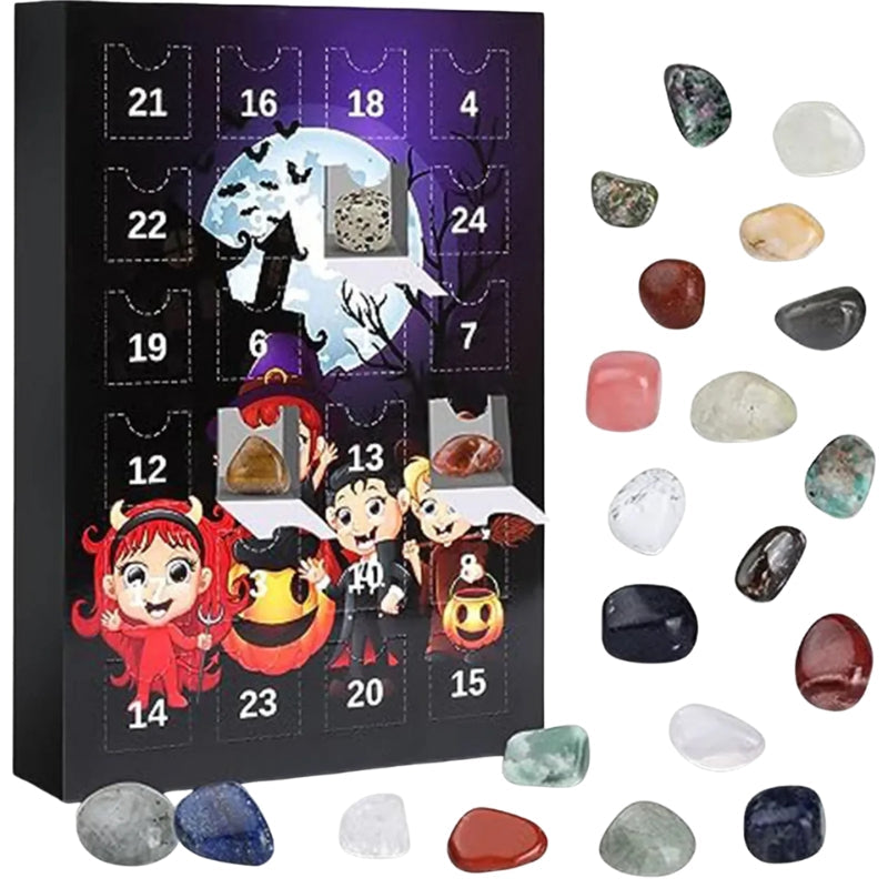 MystiStones – Calendrier de Compte à Rebours Halloween de 24 Jours avec Pierres Surprise et Mini-Trésors