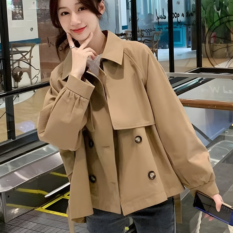 Annabelle - Trench coat a maniche lunghe con chiusura frontale a bottoni