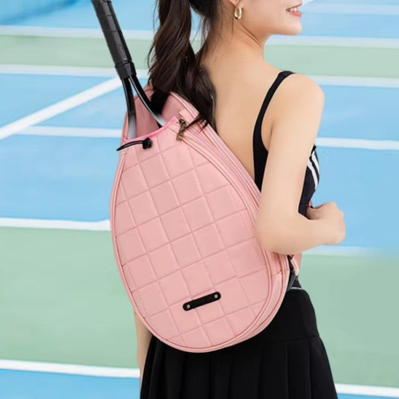 RacketHold - Sac de tennis avec bandoulière réglable et poches zippées