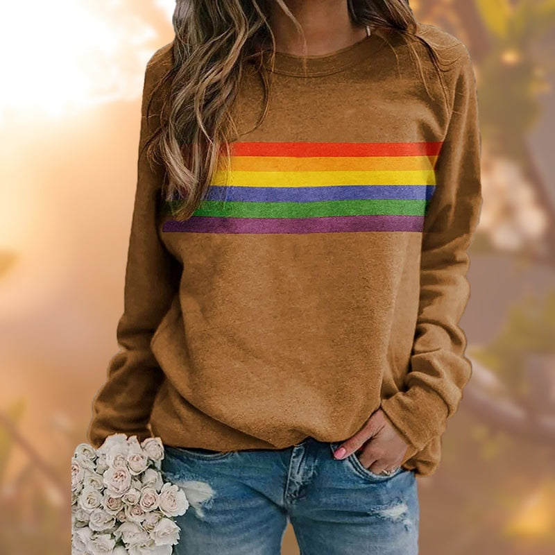 Maisie – Long Sleeve Printed Sweater with Round Neck