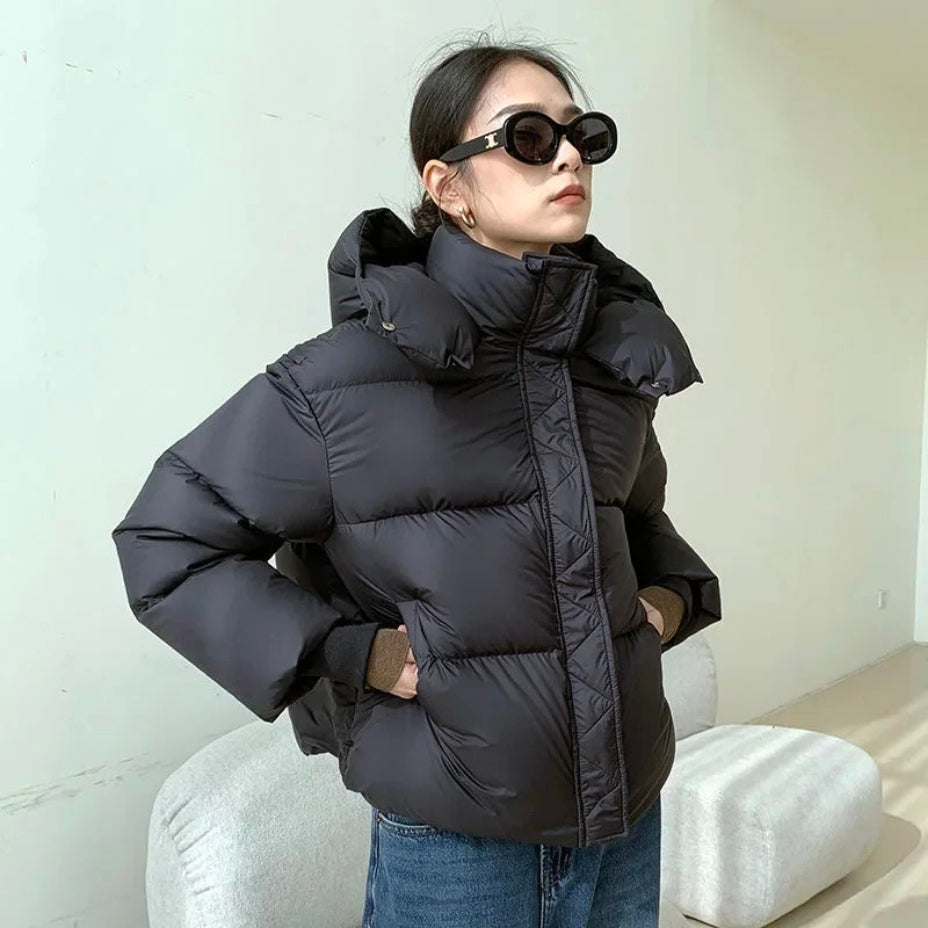 Leonora – Veste matelassée à capuche et manches longues avec fermeture éclair