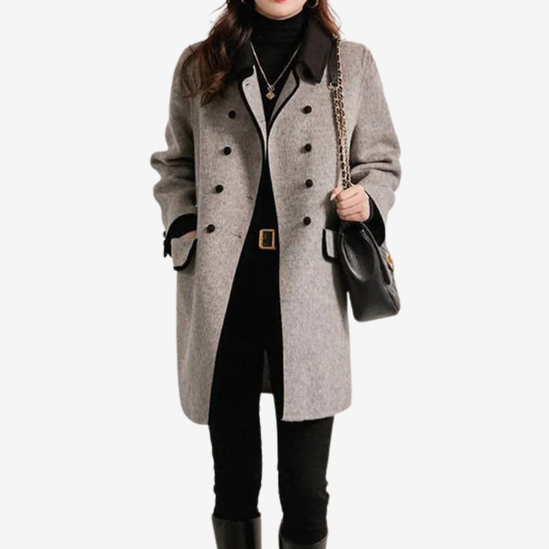 Bethany - Long sleeve coat with turn down collar