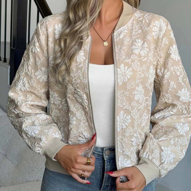 Stella - Long Sleeve Jacket with Floral Embroidery
