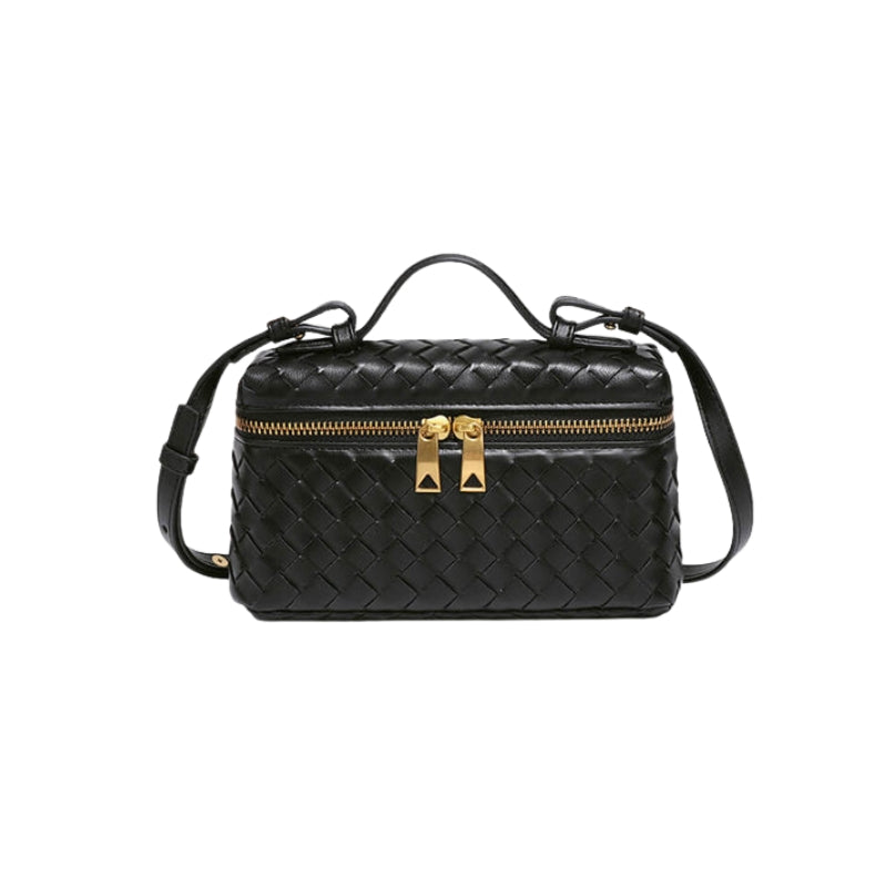 Clara – Prošívaná kožená crossbody kabelka s nastavitelným popruhem