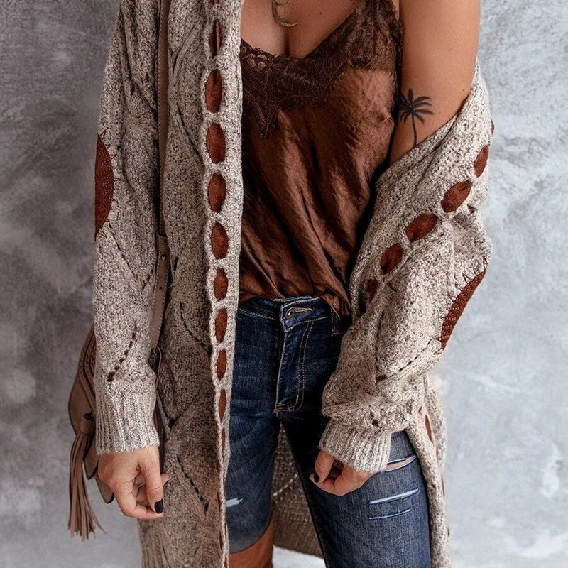 Natalie - Hooded Vest with Long Sleeves and Ribbed Detail