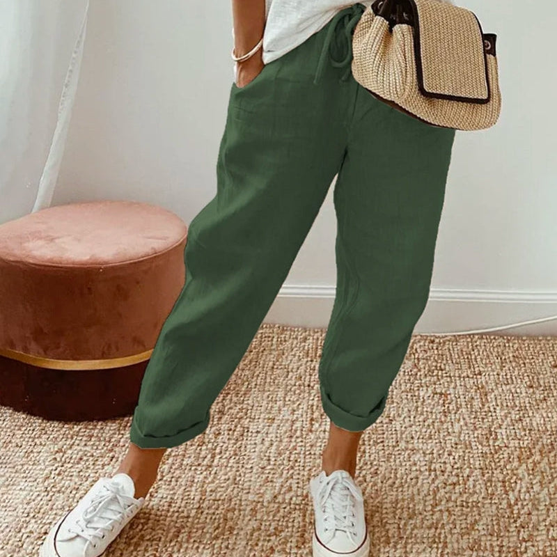 Women’s Striped Pants with Drawstring