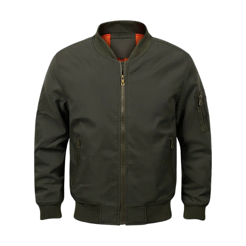Carter – Lightweight Bomber Jacket with Zip Pockets and Long Sleeves