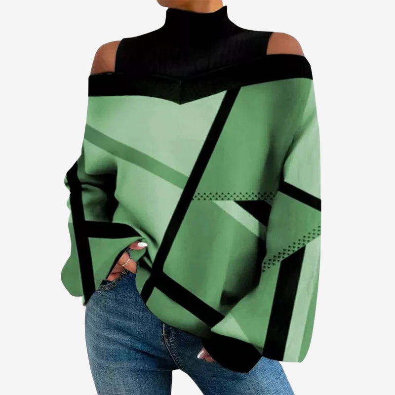 Luma – Maglione stampato con maniche lunghe e collo alto