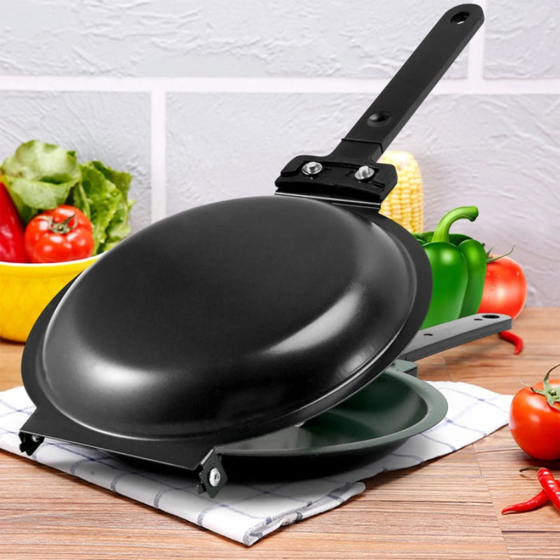 CookMate – Dwustronna Patelnia Nieprzywierająca ze Składanym Projektem