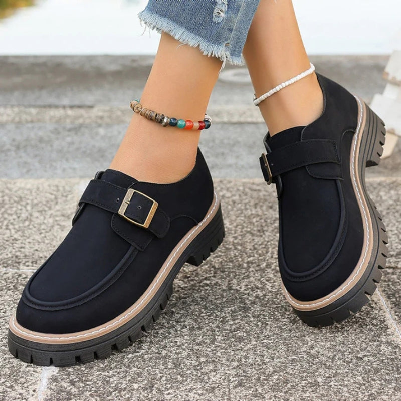 Elowyn – Non-slip buckle boots with round toe