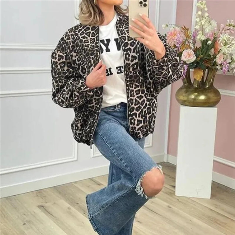 Michelle - Veste à manches longues avec fermeture éclair et motif imprimé