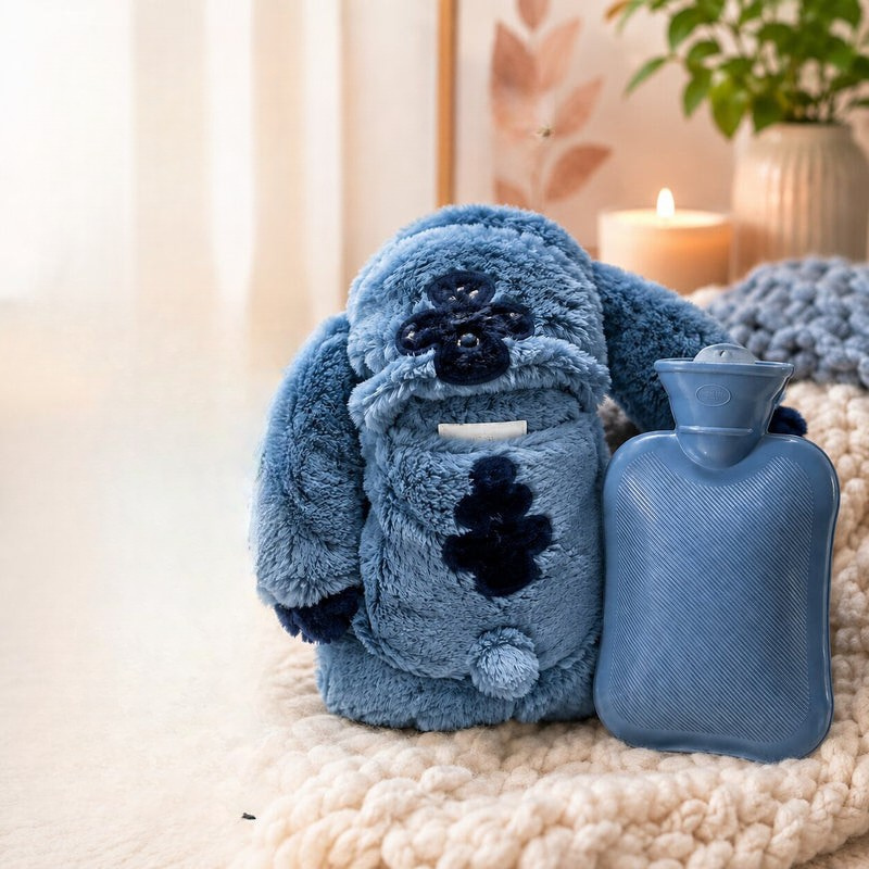 CozyBottle - Bolsa de agua caliente de felpa con funda extraíble