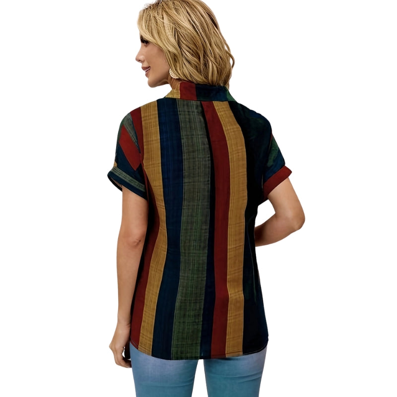 Eleanor - Camicia leggera con maniche corte e righe