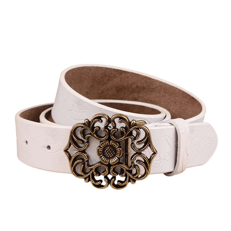 Eliana - Cintura con stampa girasole e fibbia vintage