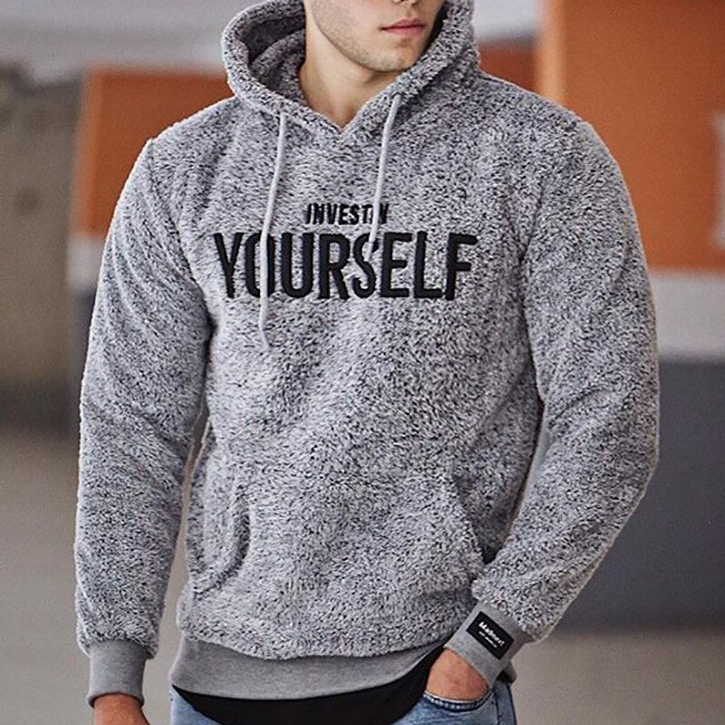 Ethan - Bluza z kapturem z długim rękawem, kieszenią i prążkowanymi detalami