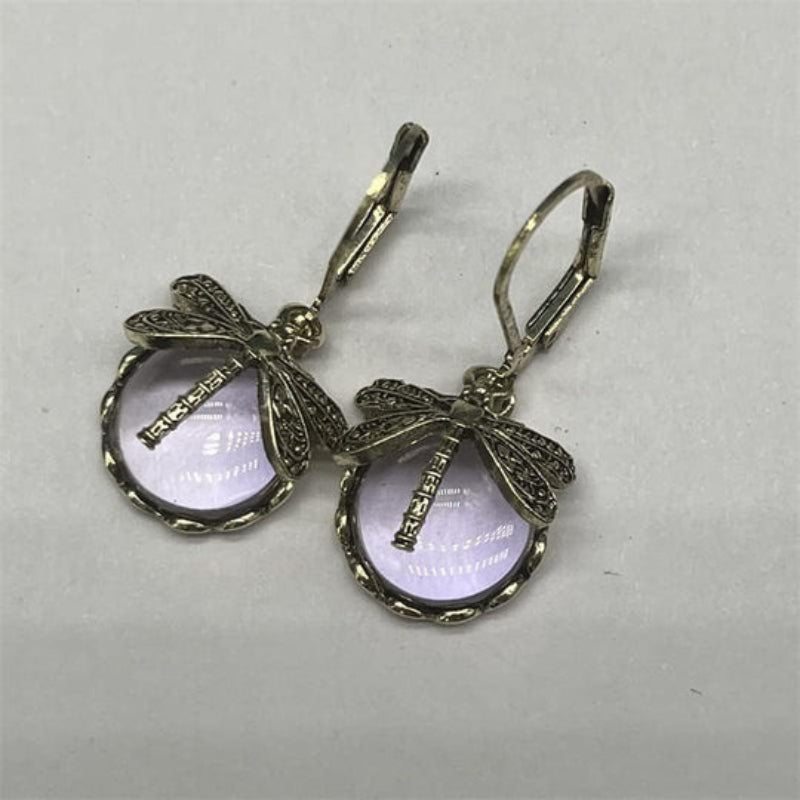Lisa - Earrings with Hanging and Dragonfly-Inspired Design