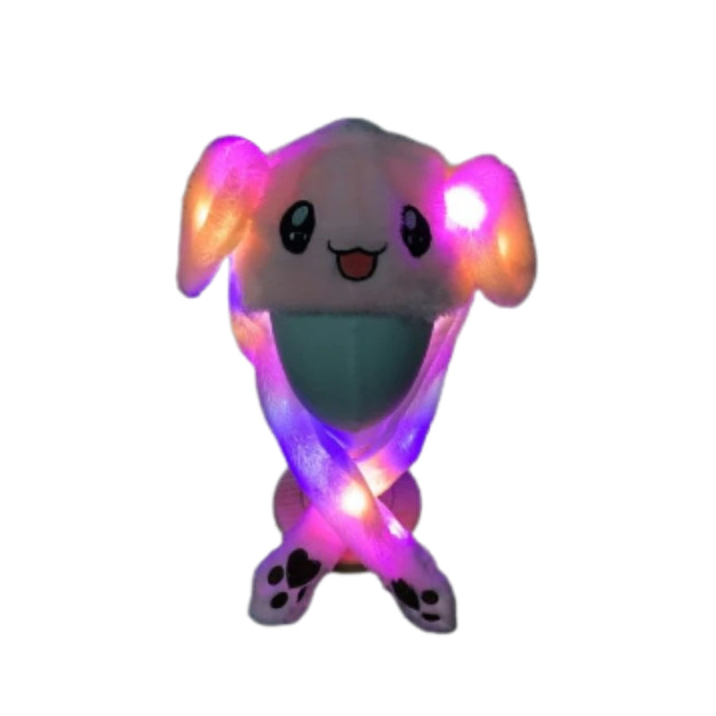 BunnyGlow - Chapeau lapin avec oreilles mobiles et lumières LED