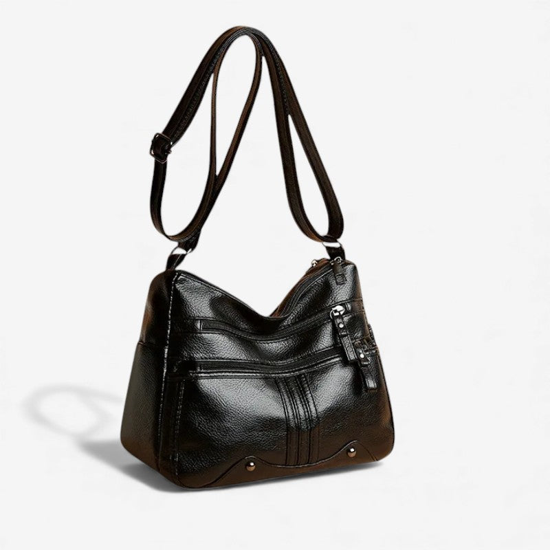 Kyra – Sac bandoulière avec bandoulière réglable et plusieurs compartiments zippés