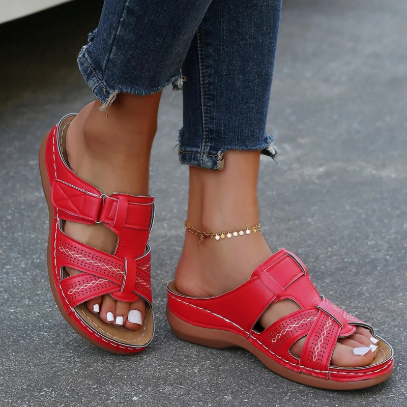 Women’s Wedge Sandals with Open Toe and Adjustable Strap