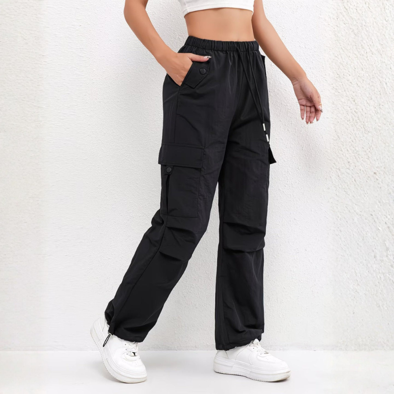 Women's Wide Leg Trousers With Multi Pockets