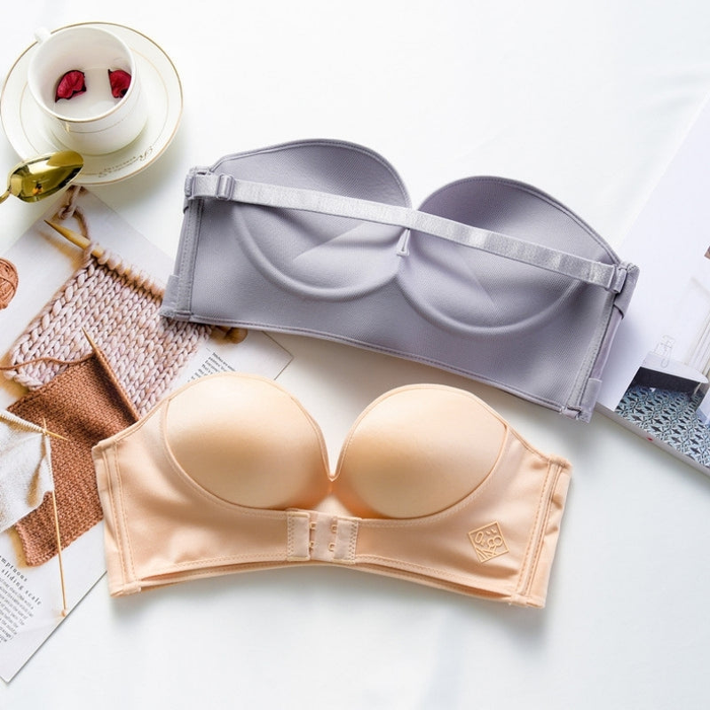 Jillian - Top con Scollo a V Profondo e Fibbia Regolabile Davanti e Dietro | Chiusura per Vestibilità Personalizzata | Taglie 32–40 | Colori: Grigio, Beige, Nero