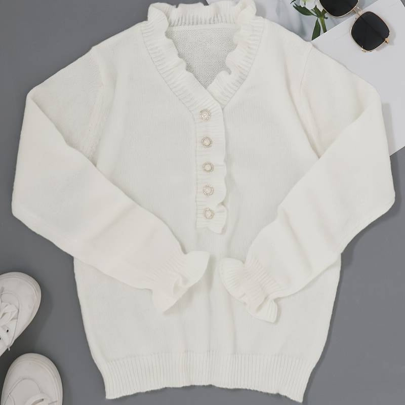 Blouse femme à volants et boutons sur le devant